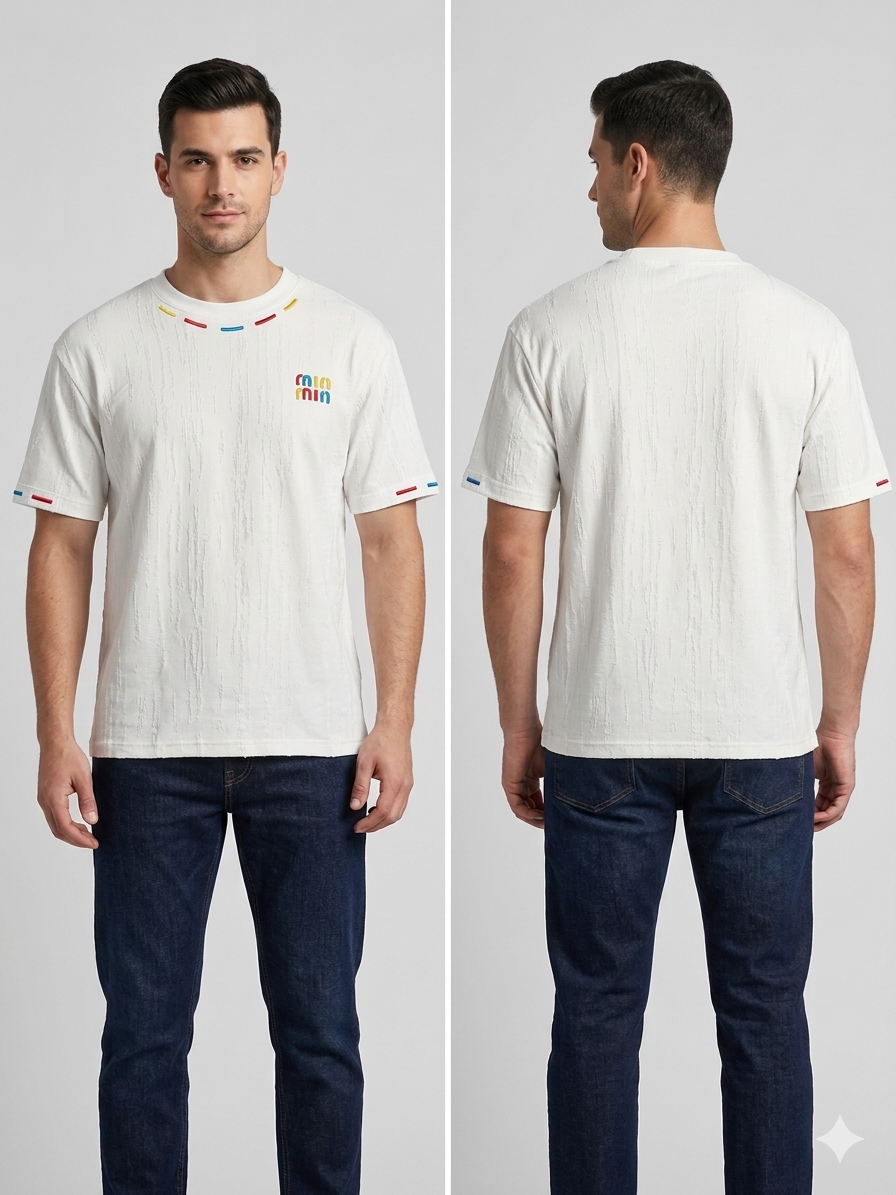 Miu Min Embroidered Crew Neck T-Shirt
