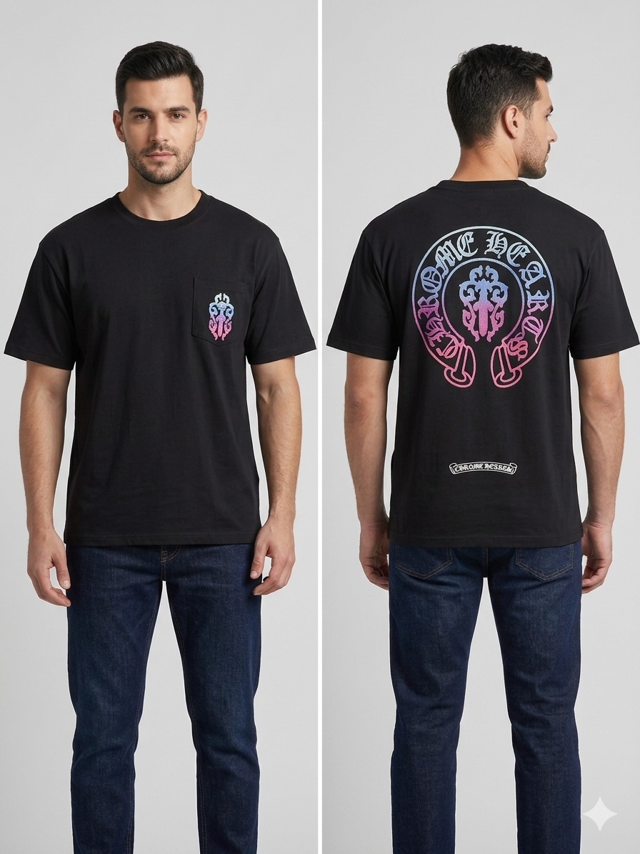 Chrome Hearts Gradient Horseshoe Graphic T-Shirt