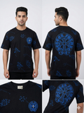 Lukas Black Leopard Print Cross Graphic Oversized T-Shirt