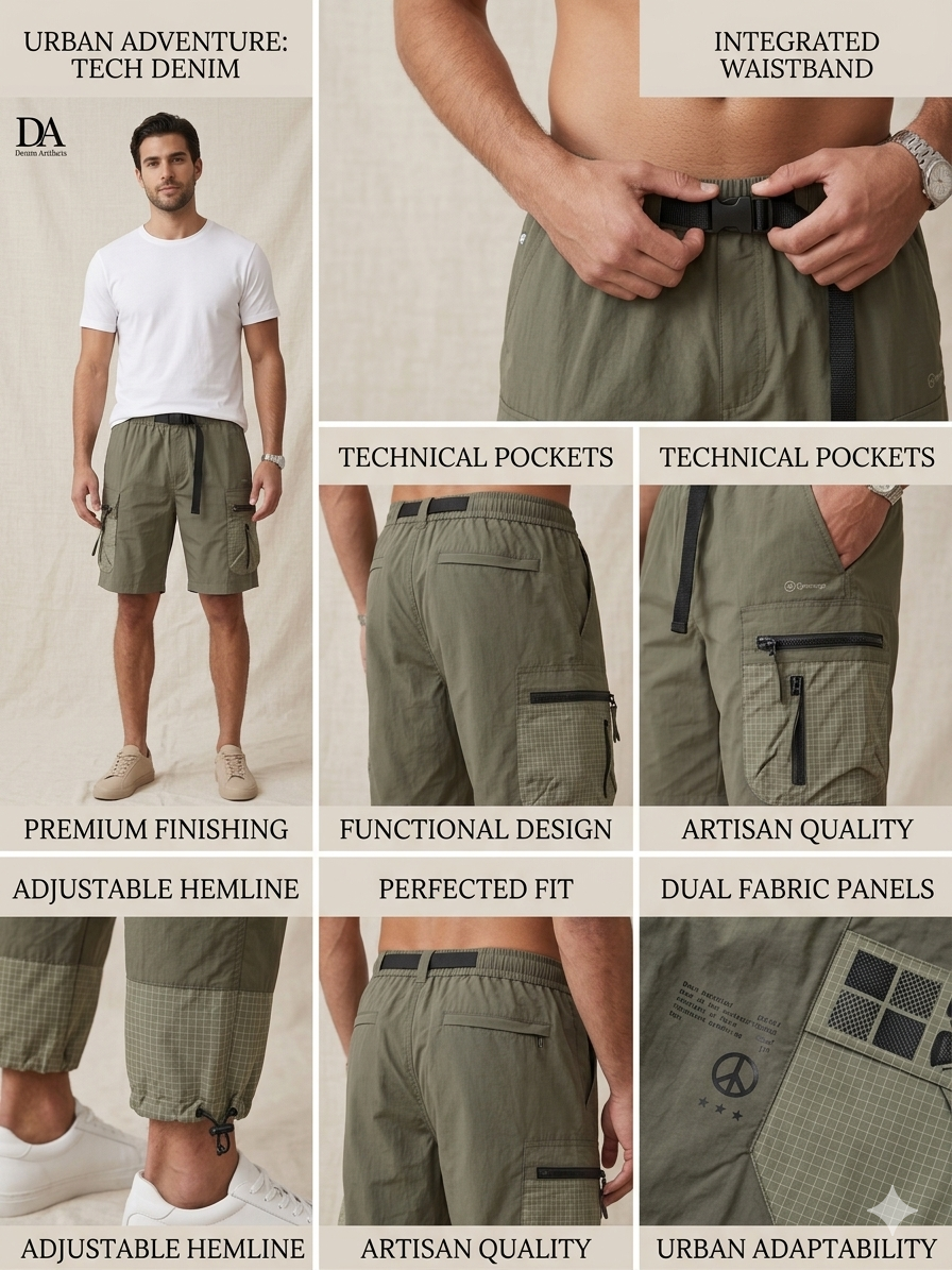 Urban Adventure Tech Denim Cargo Shorts – Denim Artifacts