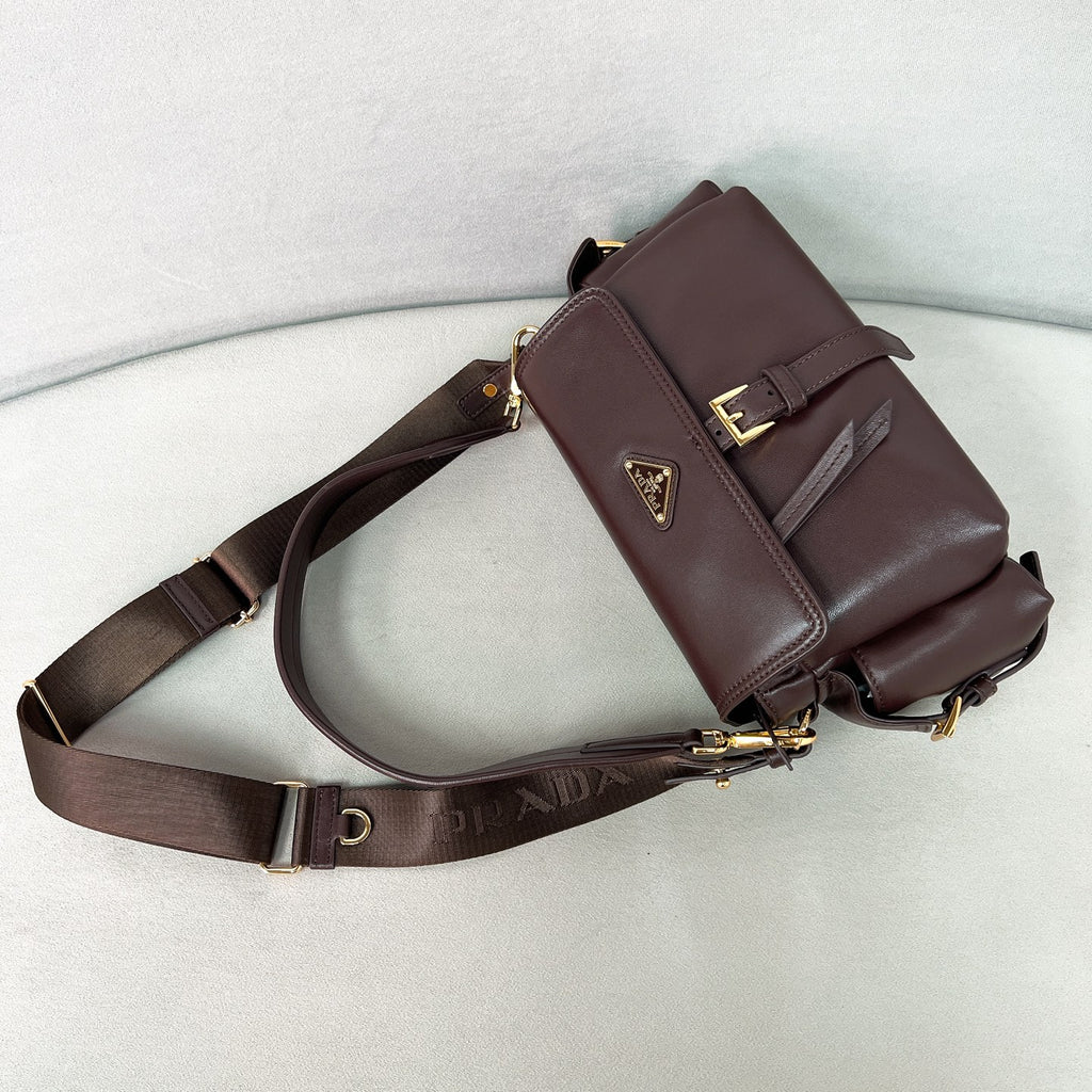 Prada Re-Nylon Flap Shoulder Bag – Dark Brown