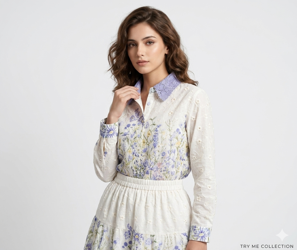 White Floral Tiered Maxi Co-ord Set – TRY ME