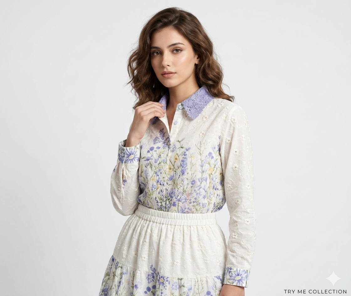 White Floral Tiered Maxi Co-ord Set – TRY ME