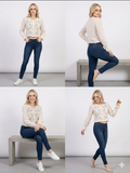 Cream Floral Embroidered Sheer Crop Top – TRY ME
