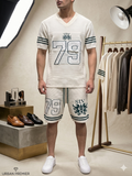 Cream STV 79 Varsity Knit T-Shirt & Shorts Co-ord Set – TRY ME