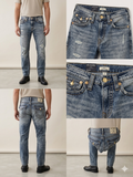 Light Blue Distressed Straight Fit Premium Denim Jeans – TRY ME