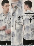 Grey Tie-Dye Chrome Hearts Special Edition Distressed Short Sleeve Shirt – TRY ME