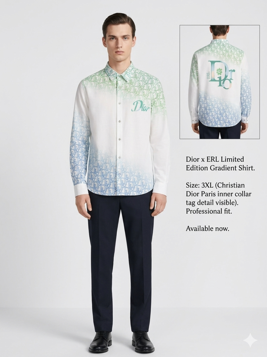 Dior x ERL Limited Edition Gradient Monogram Full Sleeve Shirt – TRY ME