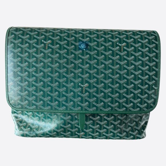 Monogram Flap Clutch Bag — Designer Print | Forest Green