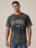 GifsMade “Future” Acid Wash Oversized Graphic T-Shirt – Charcoal – TRY ME