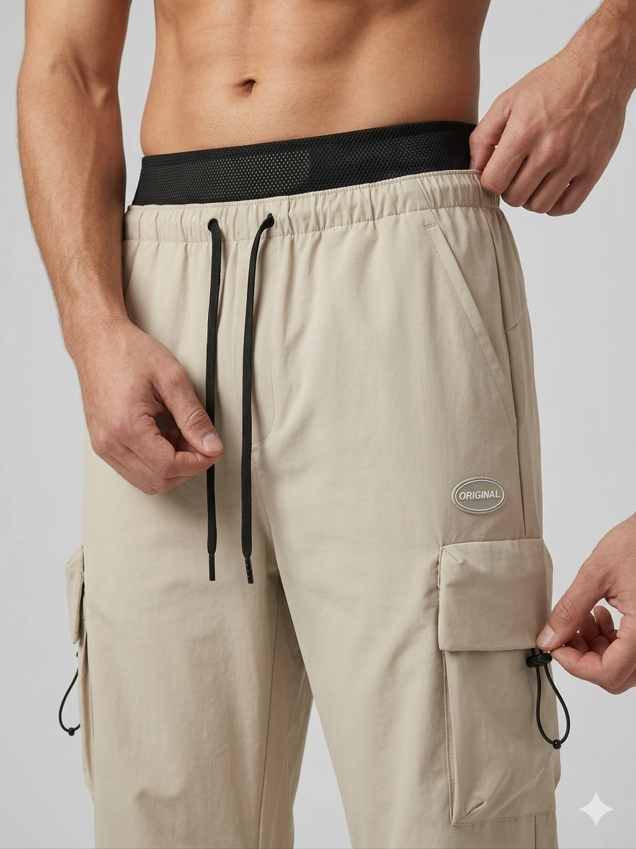 Original Tactical Cargo Jogger Pants – Stone Beige – TRY ME