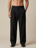 Maison Margiela Four-Stitch Black Wide Leg Pleated Trousers – TRY ME
