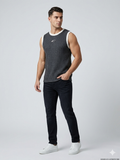 Savage & Co Authentic Ribs Contrast Trim Muscle Vest – Cream – TRY ME