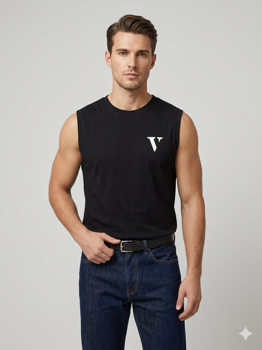 Vlone “Conjecture Picnic” Lineup Black Muscle Vest – TRY ME