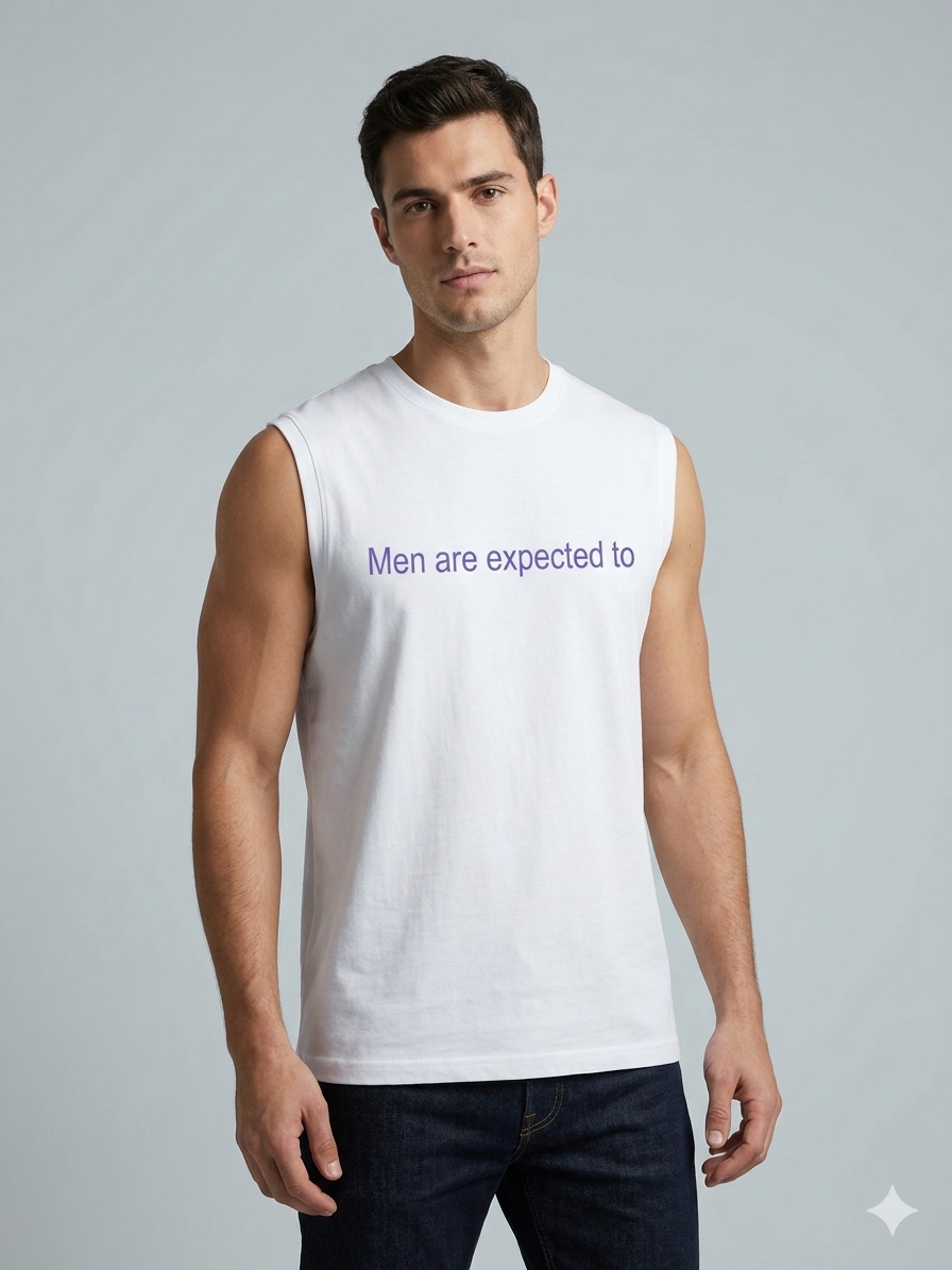 "Men Are Expected To" Gender Equality Slogan Black Muscle Vest – TRY ME