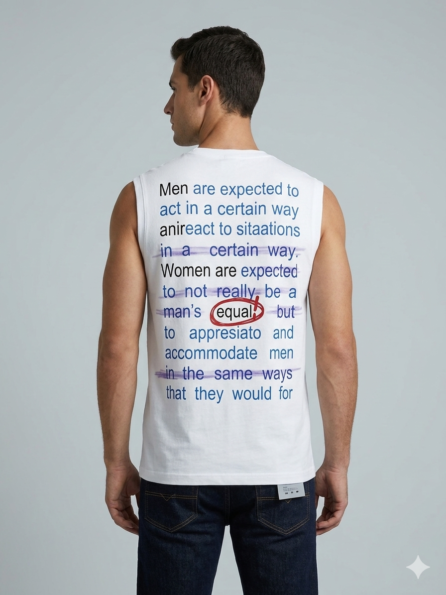 "Men Are Expected To" Gender Equality Slogan Black Muscle Vest – TRY ME