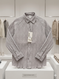 F&F Plissé Textured Long Sleeve Shirt – Stone Grey – TRY ME