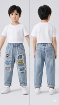 Kids Patch Badge Distressed Baggy Jeans – TRY ME Exclusive